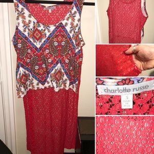 NWOT Sexy Boho small crop top with full lace backl